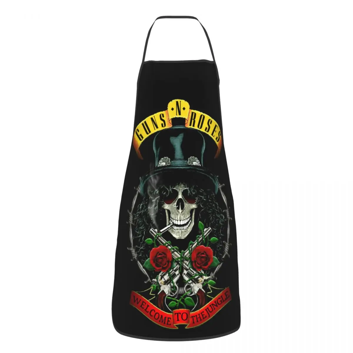 Custom Guns N Rose Steampunk Music Chef Cooking Baking Apron Women Men Heavy Metal Rock Band Tablier Cuisine for Painting