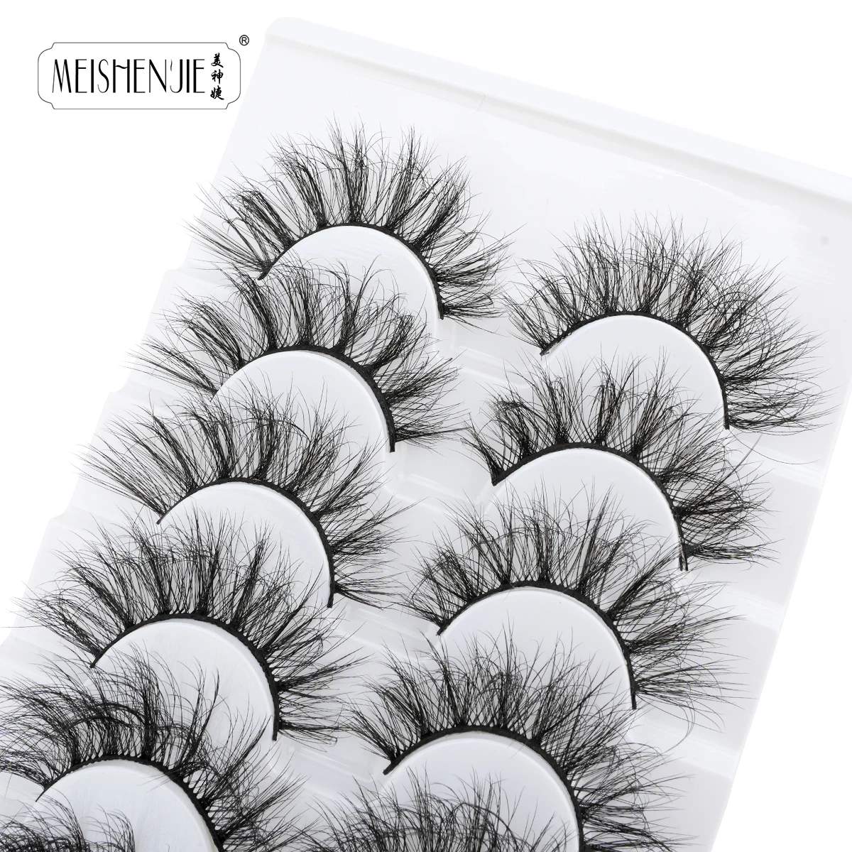 MEISHENJIE 7 Paar 3D-Nerzwimpern, dramatisch, dick, Make-up, unordentlich, weich, falsche Wimpern, flauschig, wispy, künstliche Wimpern, Maquillaje-Schönheitswerkzeug