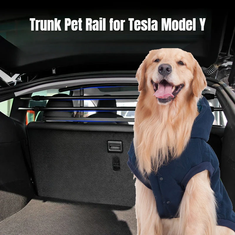 Trunk Pet Rail for Tesla Model Y Rear Seat Dog Fence Car Barrier Accessories Multifunctional Fence Travel Railing Pet Supplies