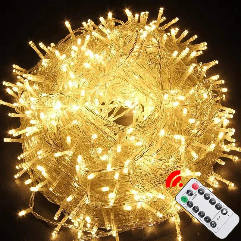 Ramadan Christmas Garland Led String Lights Fairy Light 100M 800LED Waterproof Outdoor For Garden Wedding Party Decoration 2025