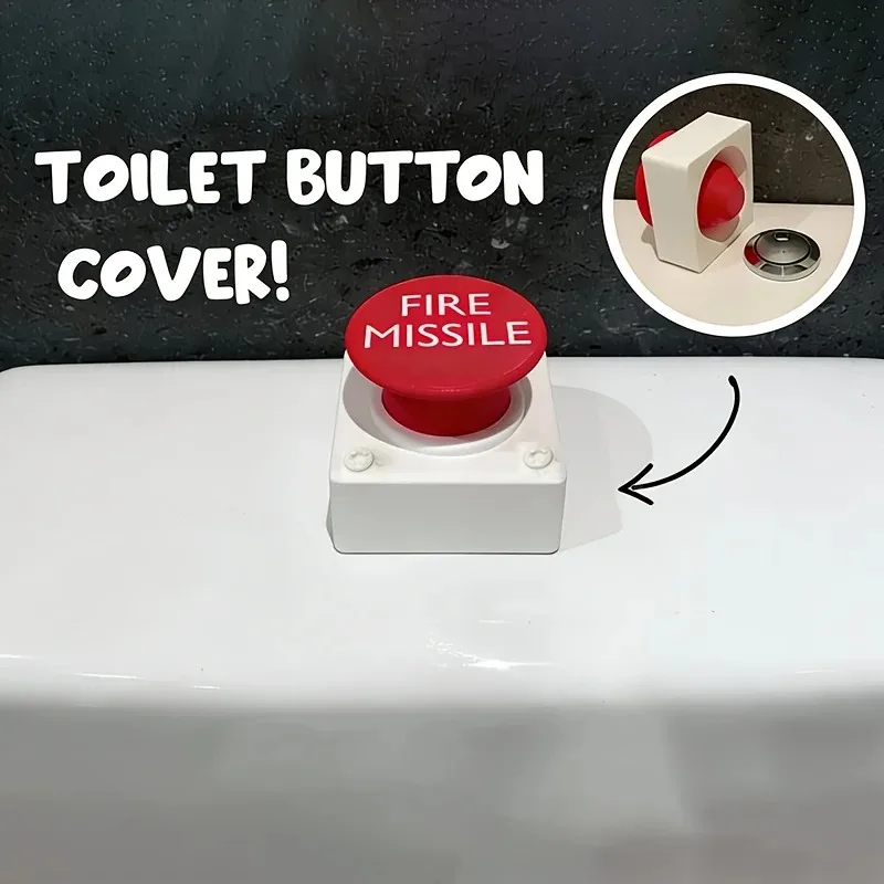 1PC Toilet Flush Button Cover, No-Drill Installation, Fits Standard Valves for Bathroom & Toilet DIY Parts