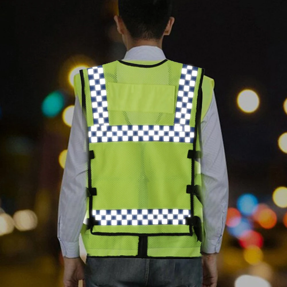 Multi-pocket Reflective Safety Vest Night Riding Safety Traffic Vest Railway Coal Miners Uniform Vest Breathable Reflective Vest