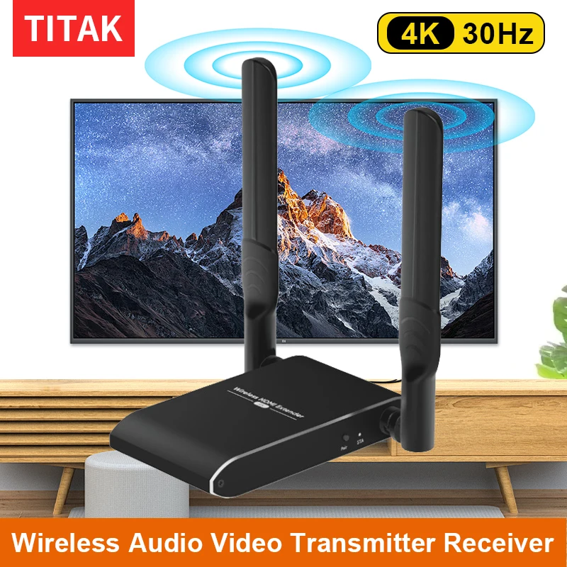 4K Wireless HDMI-Compatible Video Transmitter and Receiver 5G 150M 1080P Extender Display for NVR Camera Laptop PC HDTV