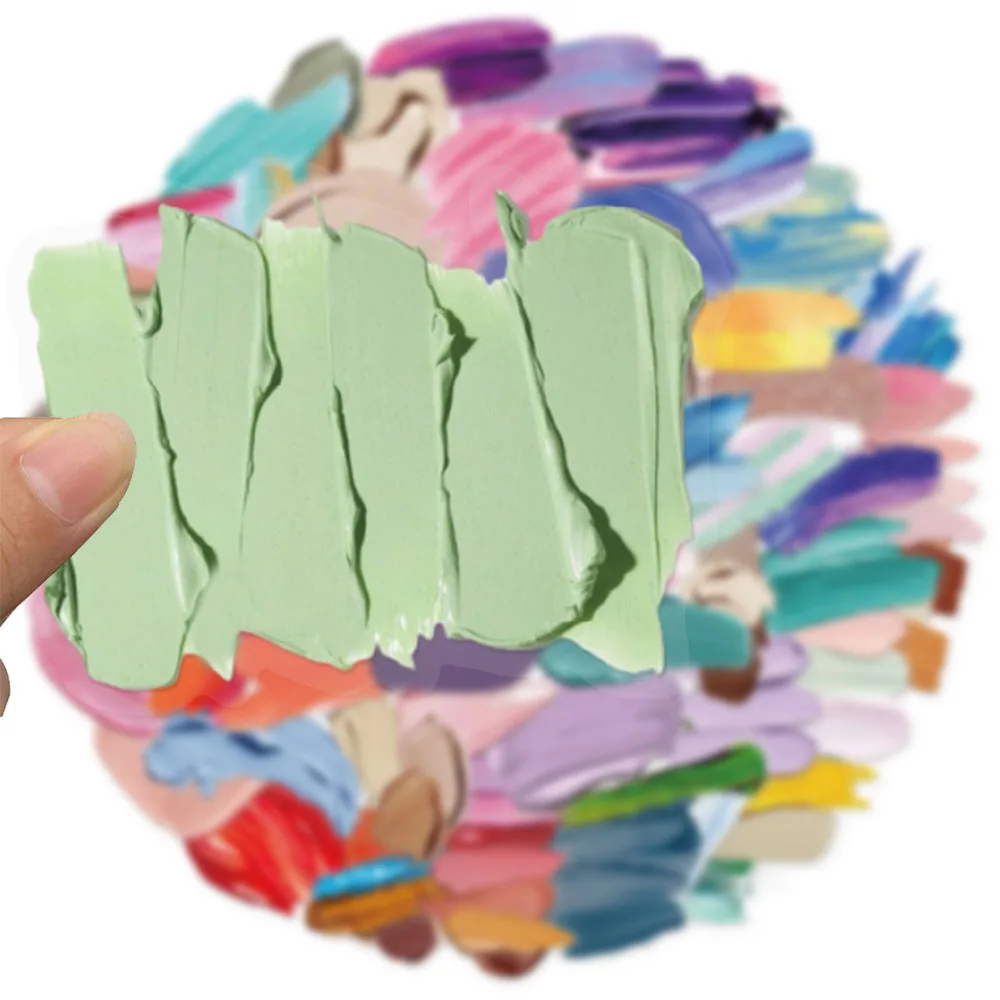 60PCS Rainbow Color Palette Graffiti Stickers DIY Handbooks, Phone Cases, Laptops, Water Cups, PET Waterproof Stickers