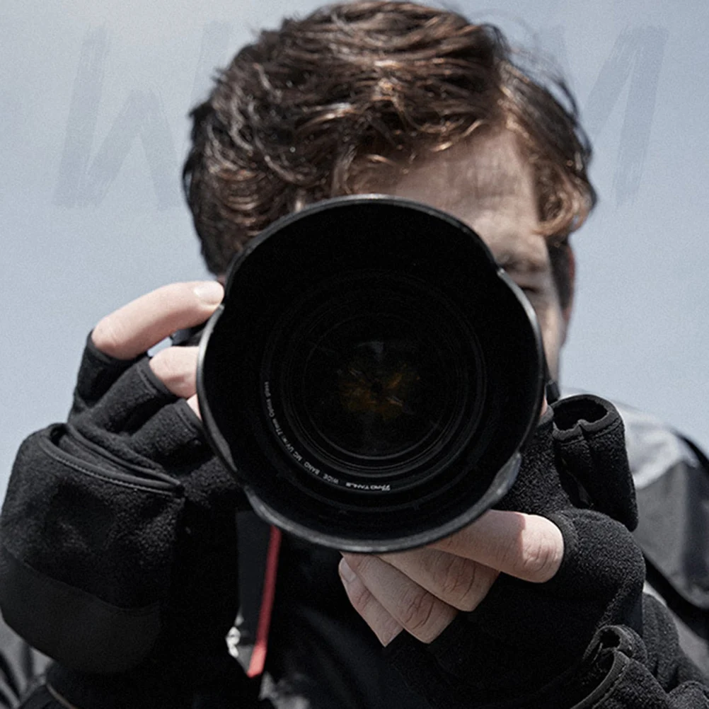 

1Pair Riding Gloves Anti-Slip Polar Fleece Warm Gloves for Autumn Winter Outdoor Work Driving Hands Protection Black Size L