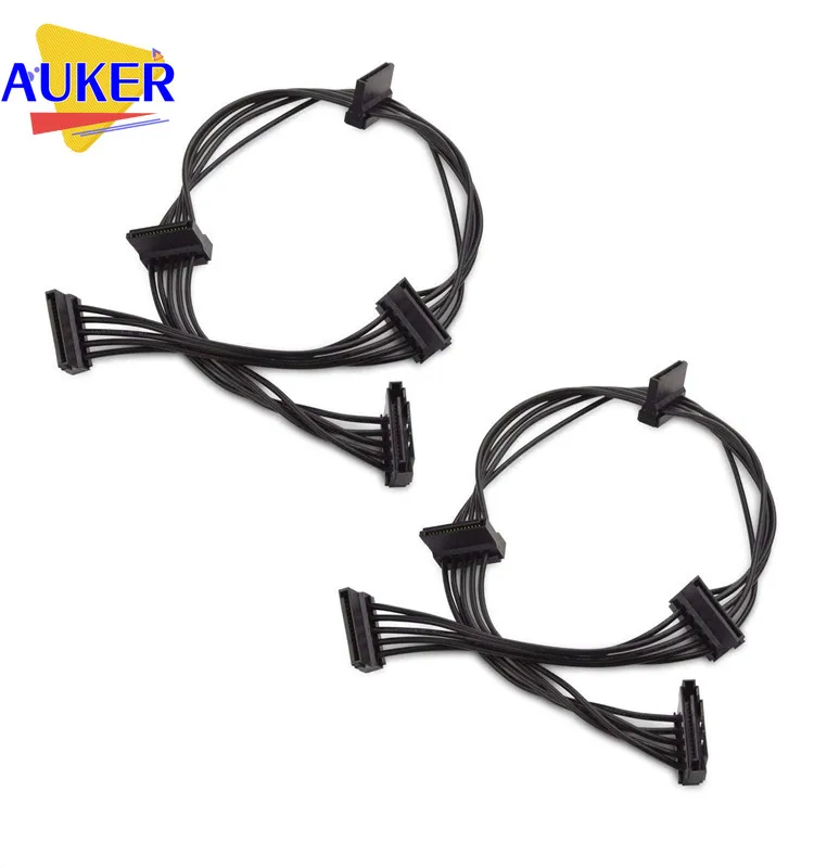 2Pcs 15 Pin SATA to 4 SATA Power Splitter Cable - 18 Inches