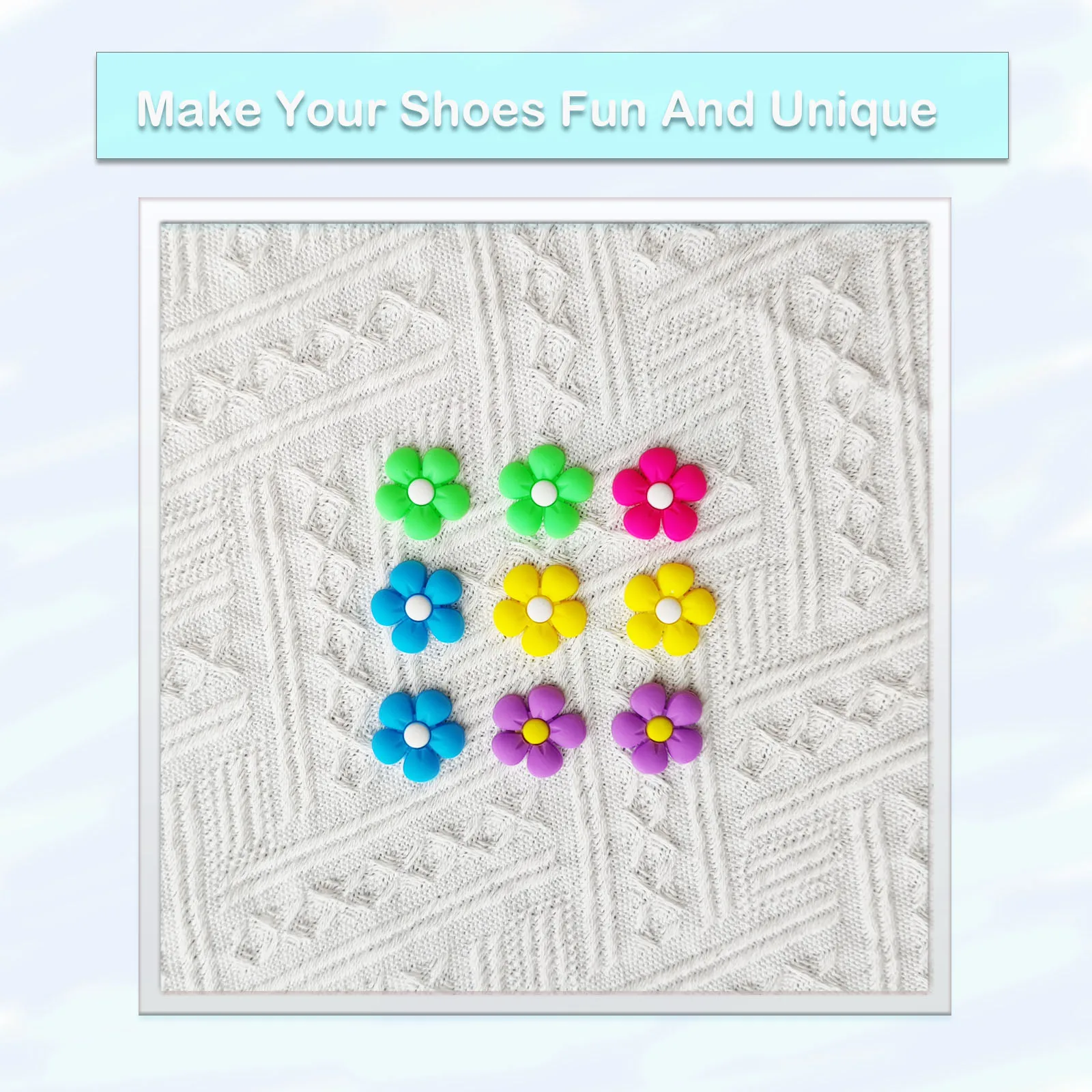 10/20/30 قطعة سلسلة الزهور الملونة الأحذية السحر للأحذية مفتاح سلسلة الصنادل أكياس الشاطئ ، DIY بها بنفسك زينة الأحذية اكسسوارات دبابيس الأحذية
