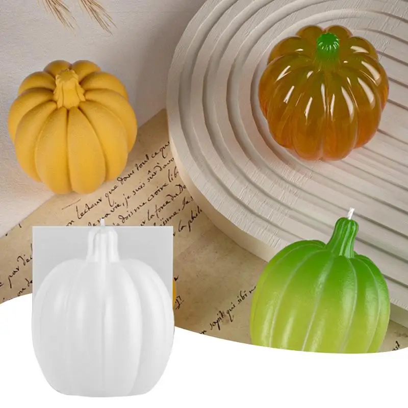 3D Pumpkin Mold Cute Round Thanksgiving Pumpkin Molds For Candles Fall Candle Molds Handmade Epoxy Resin Casting Molds Easy