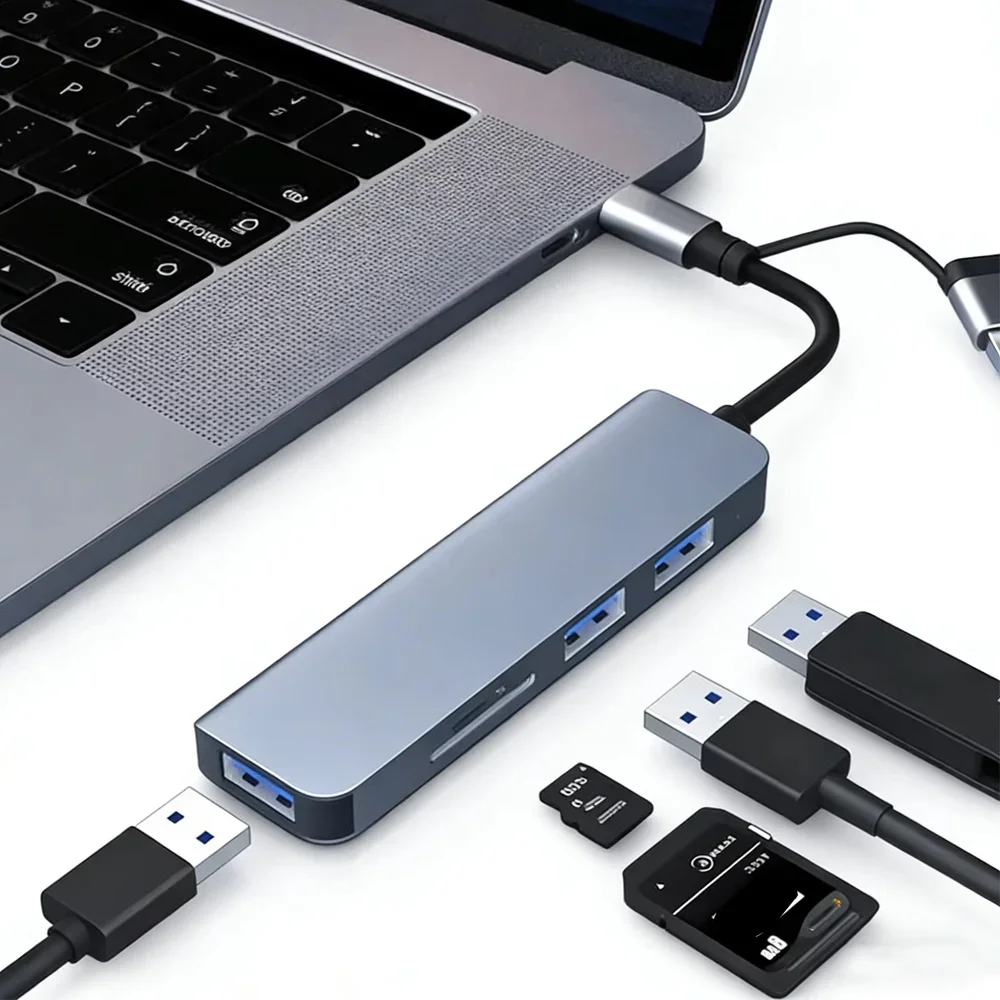 

KEBIDUMEI 8-IN-2 USB HUB 3.0 USB C HUB Dock Station 5Gbps High Speed Transmission USB Splitter Type C to USB OTG Adapter For PC