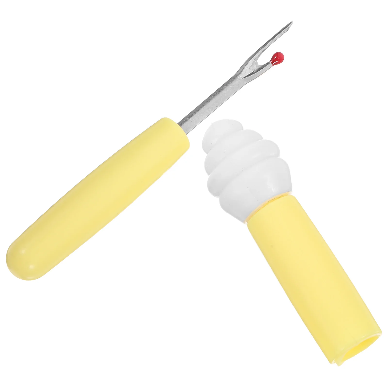 

Ergonomic 2-in-1 Seam Ripper Thread Remover Yellow Grip Handle Stitch Removal Sewing Kit Essentials for Crafting
