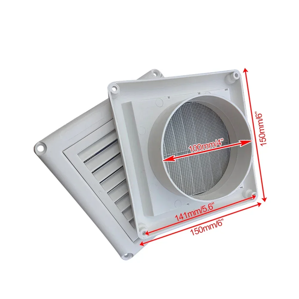 4 Inch Vent Cover Air Grille ABS Plastic Easy Installation Louvered Design Optimal Ventilation Pest Protection