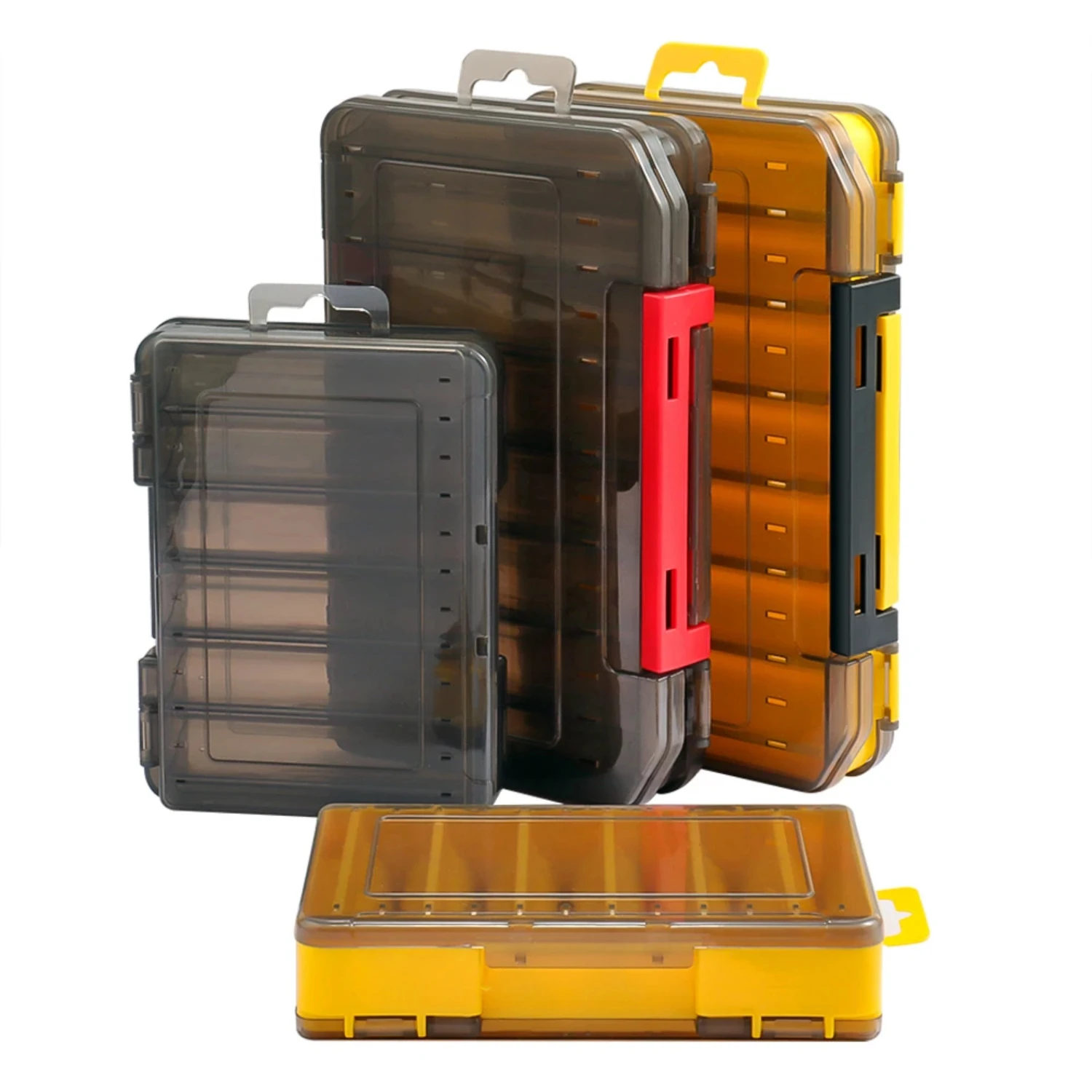 

Convenient, Durable Double Sided Fishing Tackle Box - High Quality Container with 14 Compartments for Lures, Baits, and Gear - A