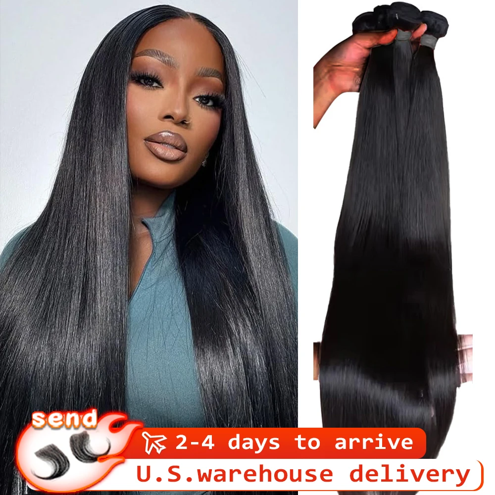 

8-50 дюймов Пучки 100% прямых человеческих волос Бразильские пучки черных 16А Мягкие полные толстые необработанные волосы для наращивания 4 5 Пучок для женщин