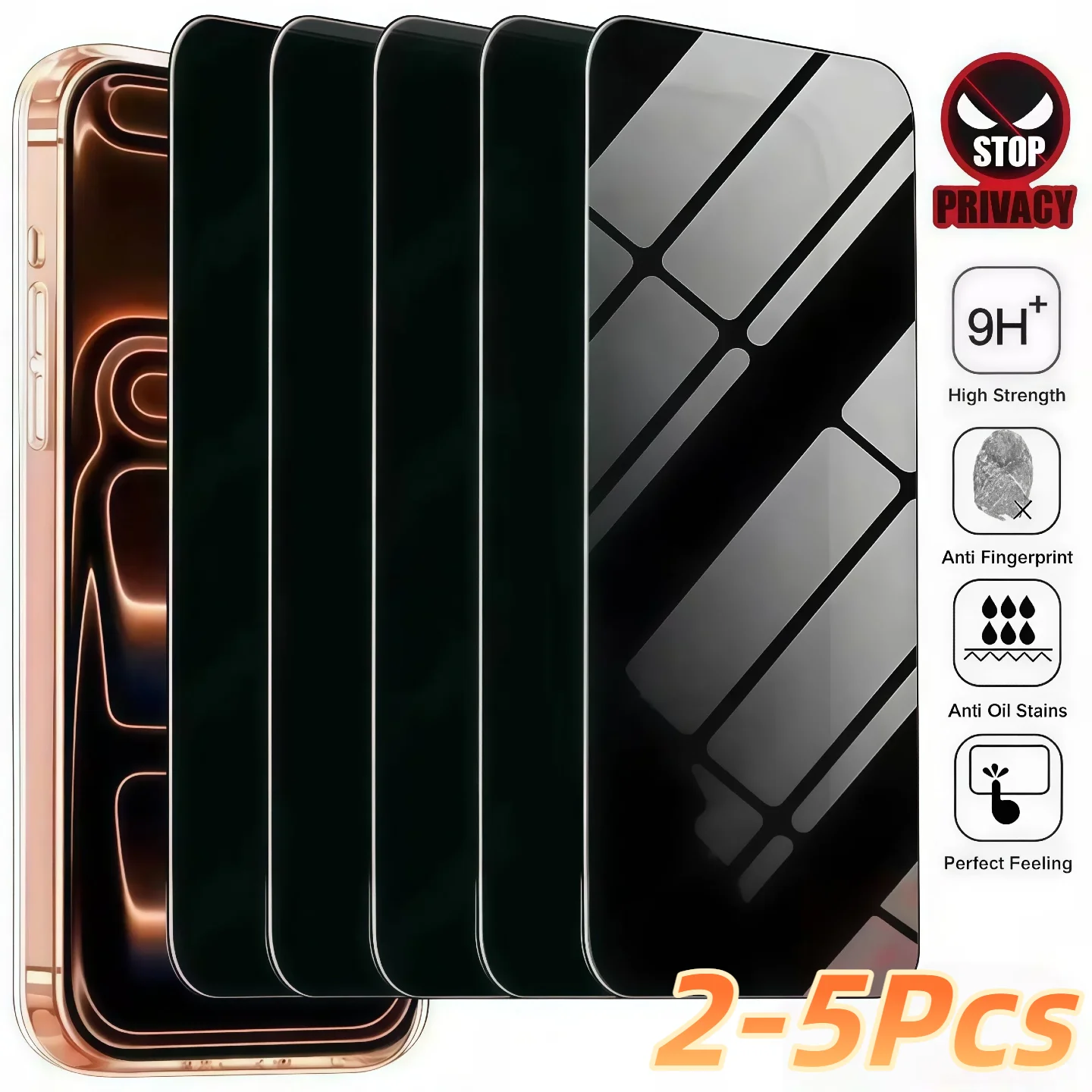 

2-5 шт. Защитное стекло Anti-Spy для iPhone 17, 16e, 16 Pro Max, 15, 14, 13, 12 Mini, 11, XS, XR, HD, прозрачное, для мобильных телефонов