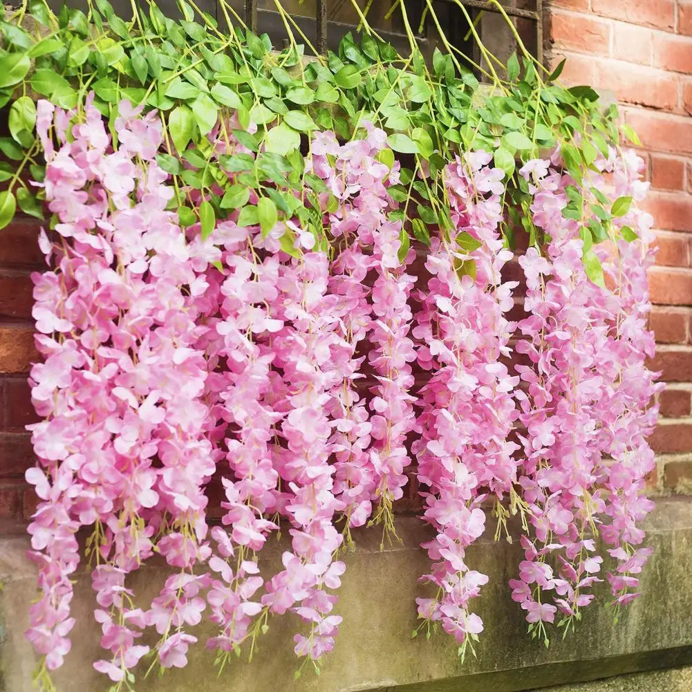 110cm Artificial Wisteria Flowers Fake Wisteria Vine Hanging Garland Faux Silk Flower String For Wedding Arch Ceremony Party