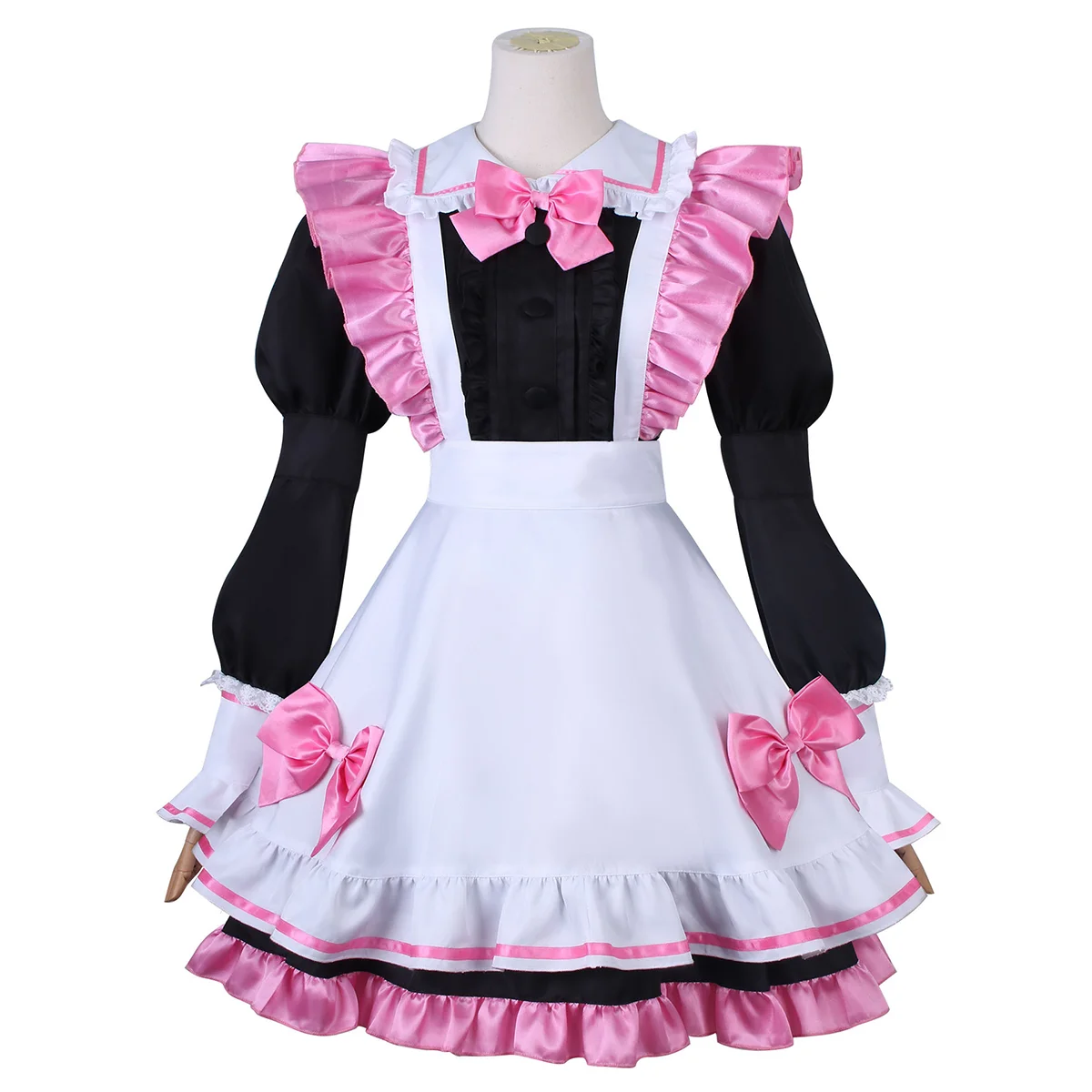 

Hemixush Anime OSHI NO KO Cosplay Hoshino Rubii Costume School Party Uniform Pink Kawaii Dress Maid Uniform