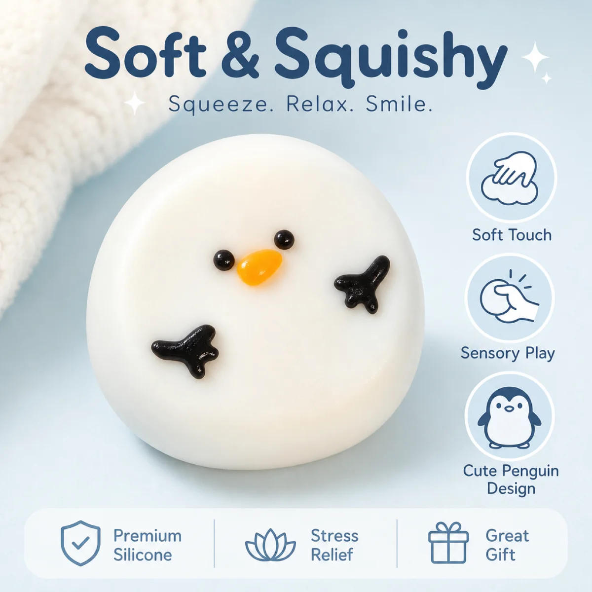 Lovely Mini Bird Decompression Squishy Toy Food Grade Non‑toxic Hand Squeeze Toy Cute Chick Desktop Decor Stress Relief Toy