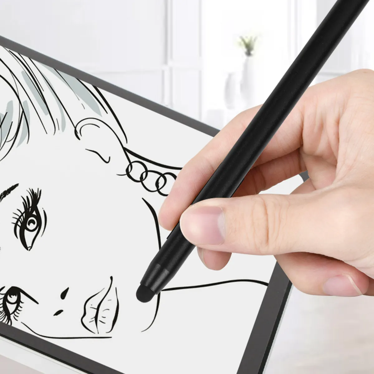 2Pcs Capacitive Stylus Pen for Phone Tablet Touch Screen Natural Writing Feel Lightweight Double Head Design
