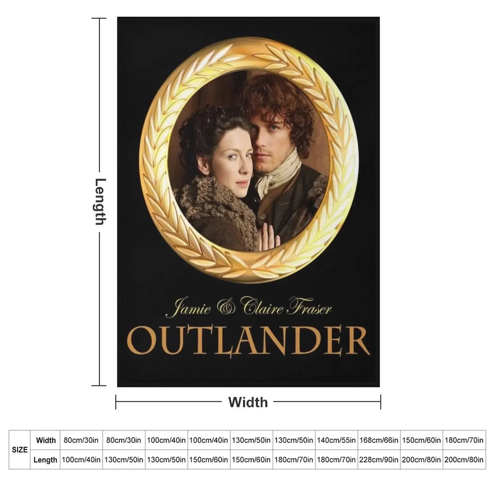 Jamie & Claire Fraser Outlander Throw Blanket Travel Cute Blankets For Baby Beach Blankets For Sofas Blankets
