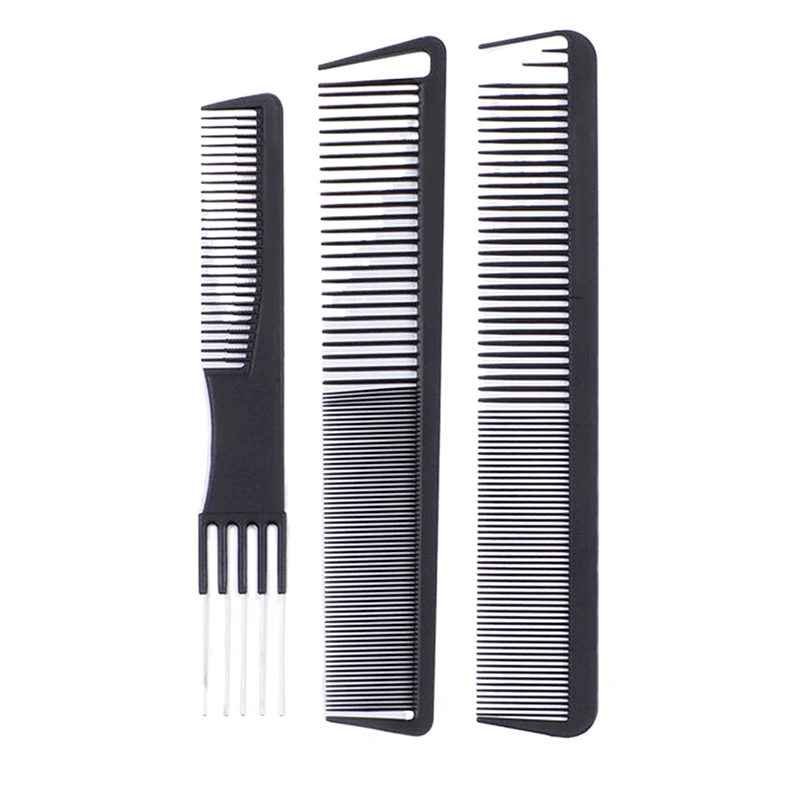 

Barbershop High Quality Black Straight Hair Combs Salon Hairdressing Antistatic Carbon Fiber Comb For Barber Hair Cutting Tools