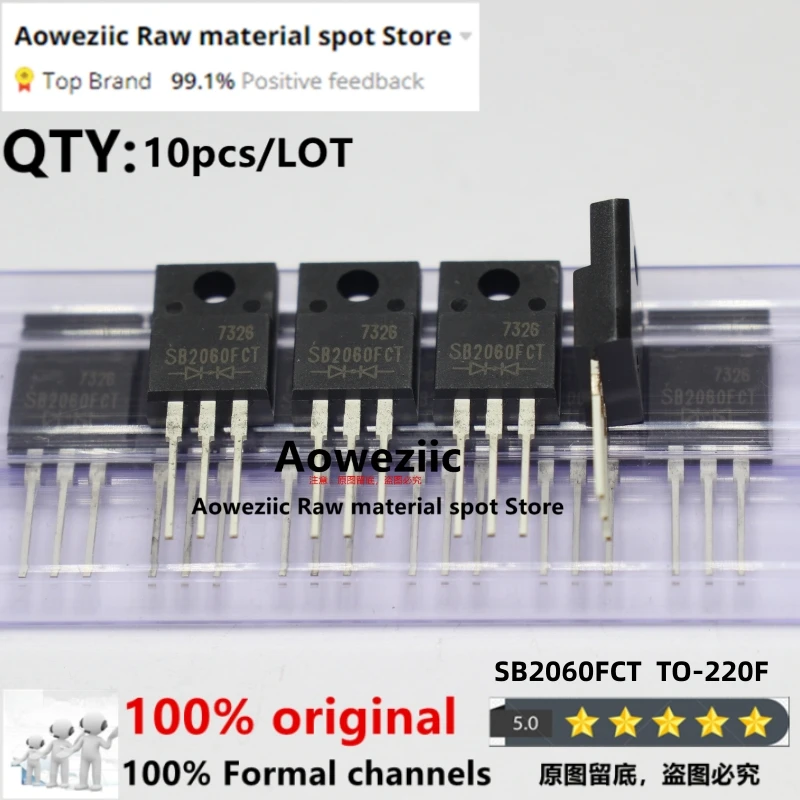 Aoweziic-diodo de barrera Schottky SB2060FCT TO-100%, 220 nuevo, importado, Original, 20A, 60V