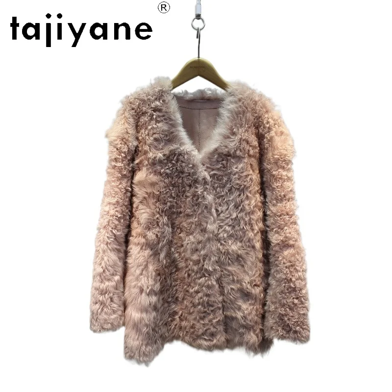 TAJIYANE Spain Tuscany Sheepskin with Wool Attached Coats V-Neck Fur Jacket Warm Winter Fur Coat Woman Clothing 70cm 2026 casaco