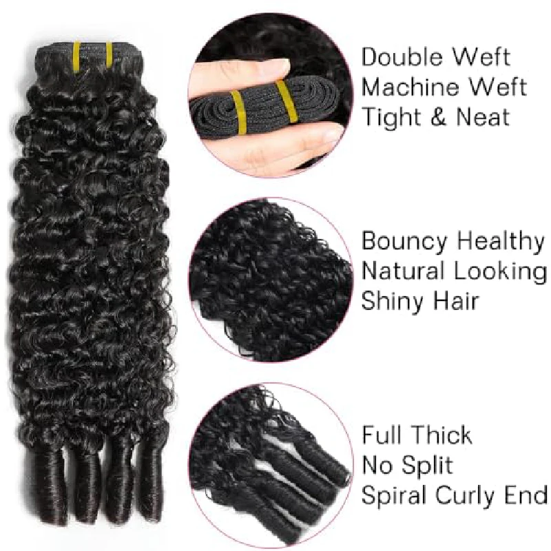 Burmese Curly Human Hair Bundles For Sew In 12A Grade 100% Human 1B Wet And Wavy Raw Hair Extensions On Clearance Sale For Women