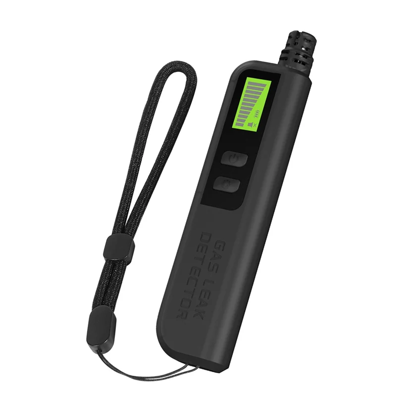 【علامة تجارية جديدة】 كاشف تسرب الغاز الصغير المحمول بالغاز الطبيعي كاشف شم الغاز القابل للاحتراق مع اختبار إنذار مسموع أسود