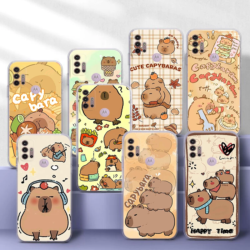 cartoon capybara Soft Case for Moto G4 Plus G41 G5 Plus G50 G51 G5S G6 Play G60 G7 Power G71 G5 G9