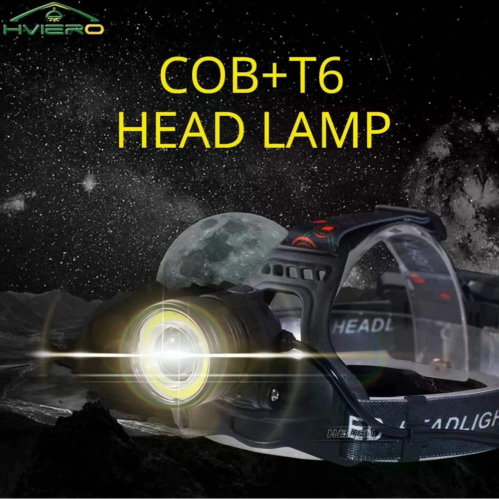 

T6 Cob Torch Flashlight Head Light Usb Led Headlamp Headlight Led Super Bright Outdoor Activities Waterproof Headtorch HeadLamp