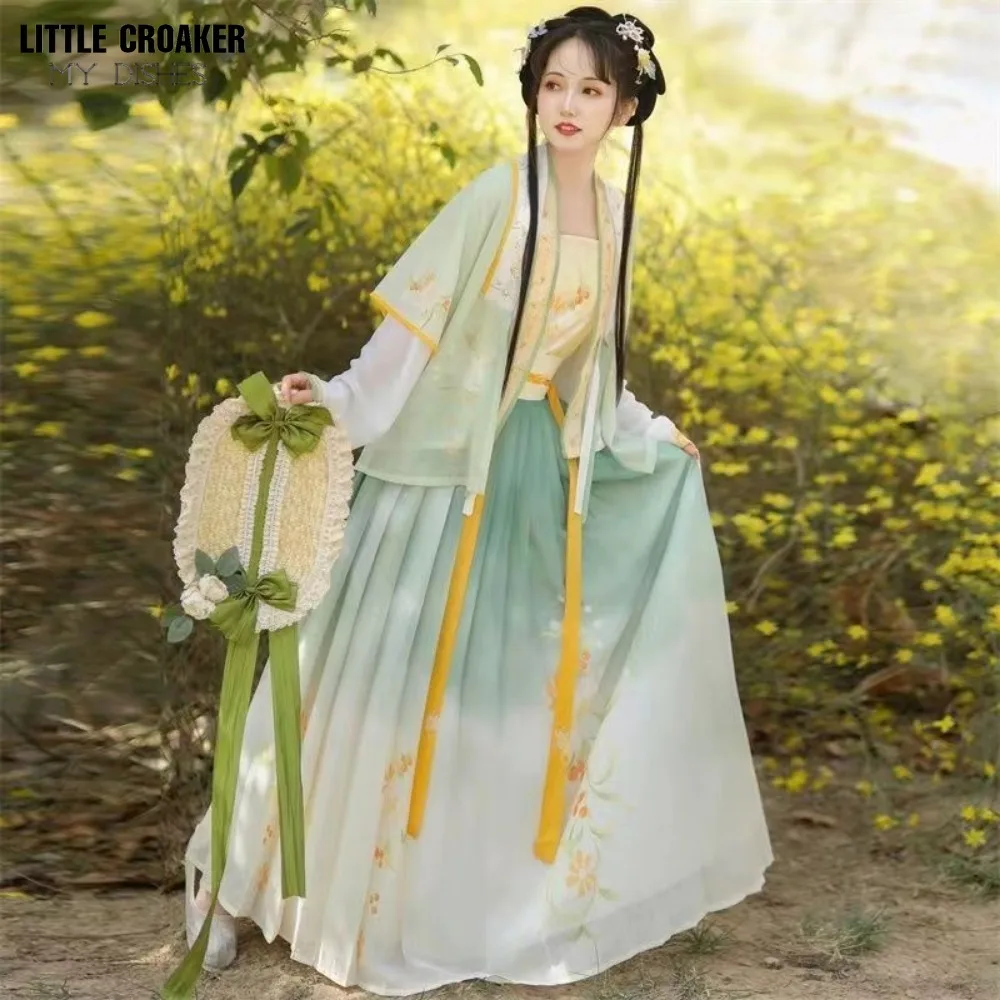 Trajes tradicionais hanfu femininos, roupas de personagens chineses, cosplay de princesa, dinastia Song, vestido de fada verão