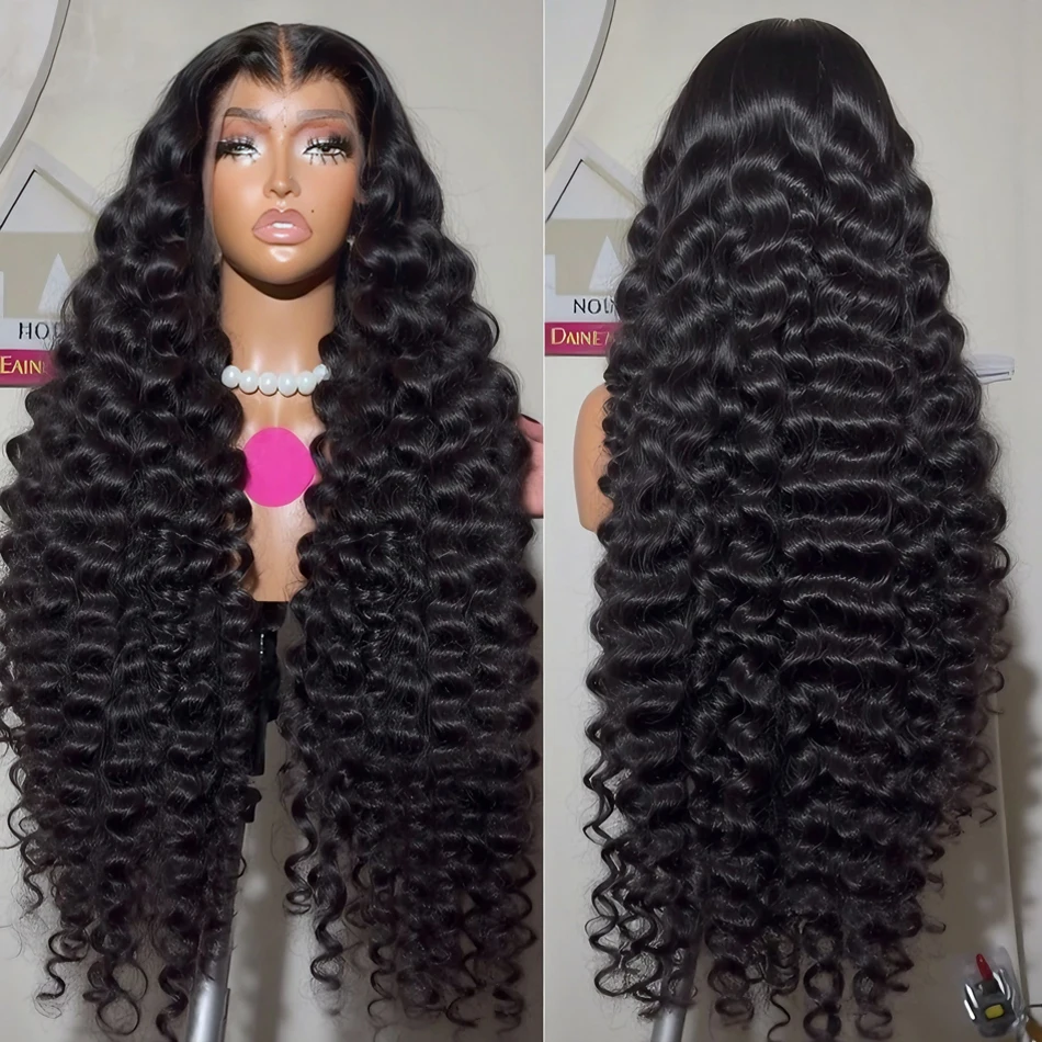 

30 40 Inch Loose Deep Wave 13x6 Lace Front Human Hair Wig Brazilian Water Curly 13x4 HD Lace Frontal Wig 250% Density For Women