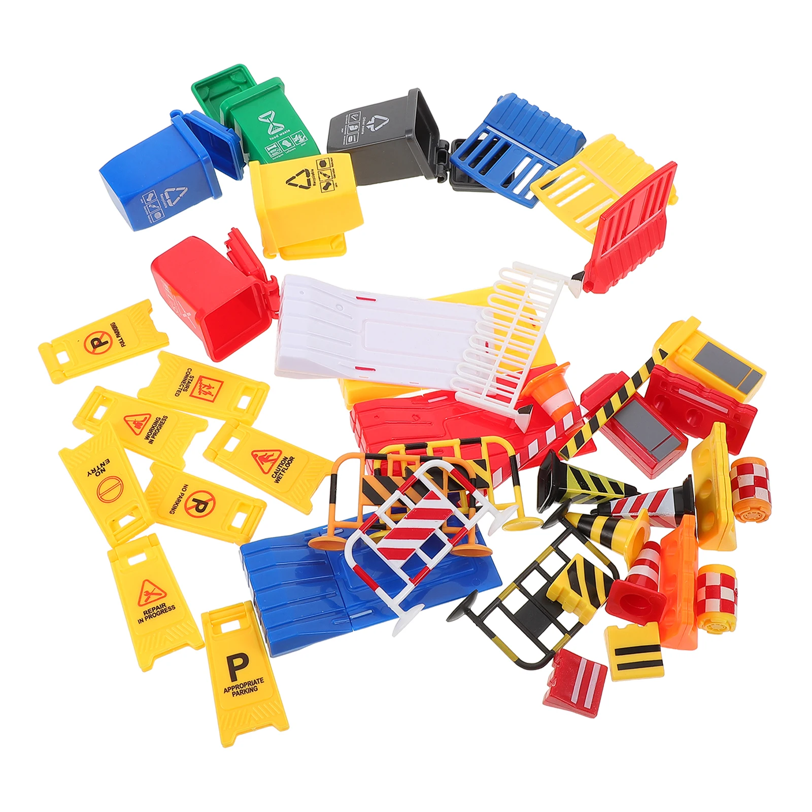 

40 Pcs Early Education Transportation Toys Trash Can Garbage Classification Child