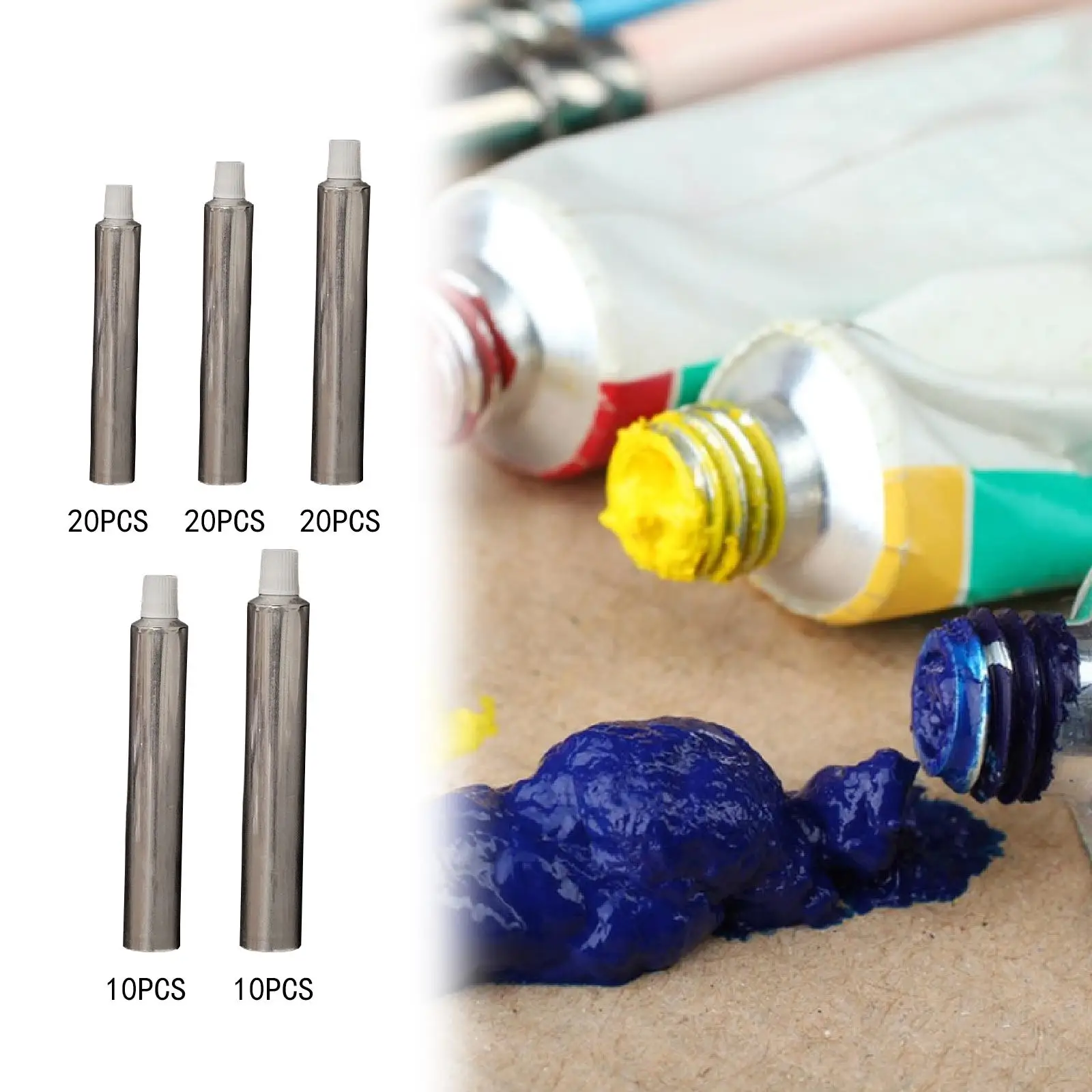 Empty Paint Tubes Storage Portable Packing Sample Bottles Refillable Container with Caps for Trip Handcream Toothpaste Artists