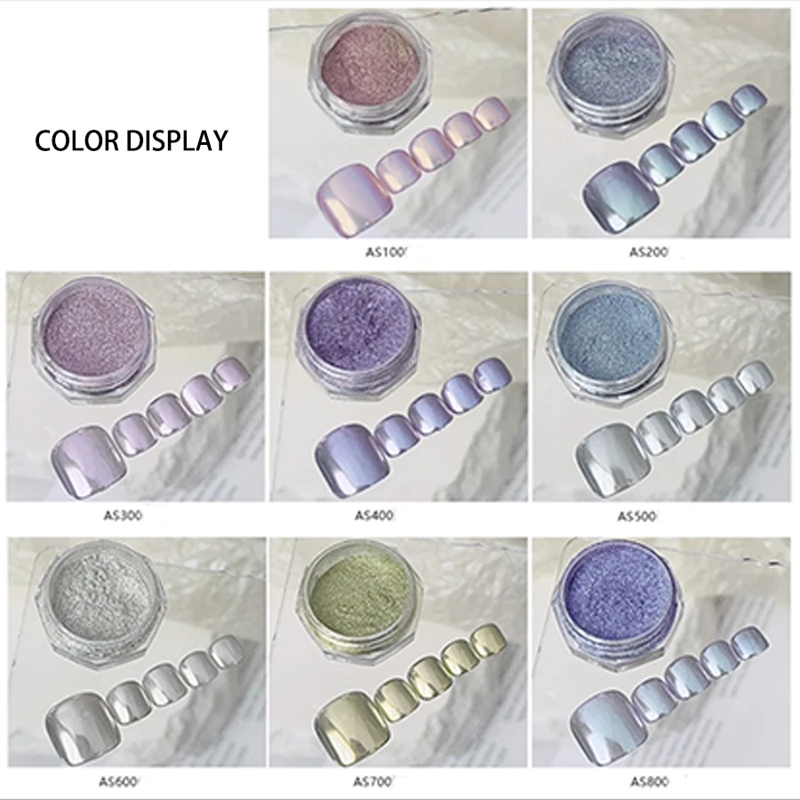1 pc premium aurora gradient nail powder magic mirror powder metallic texture mirror powder delicate texture Nail Art Creation