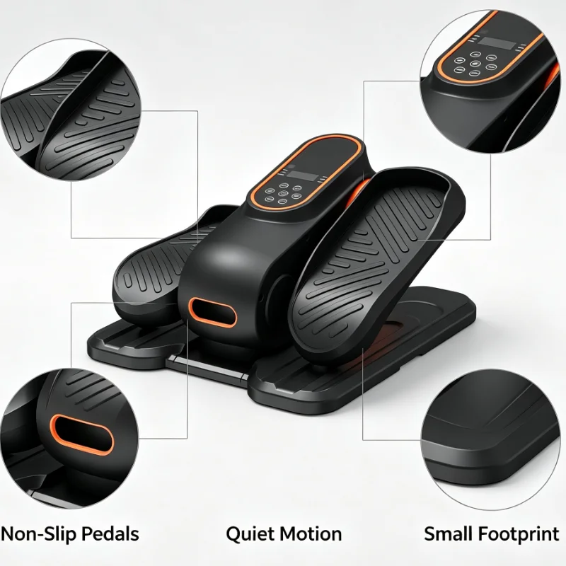 Electric Stepper with LCD Display, Compact Home Cardio & Leg Toning Fitness Machine for Indoor Workout