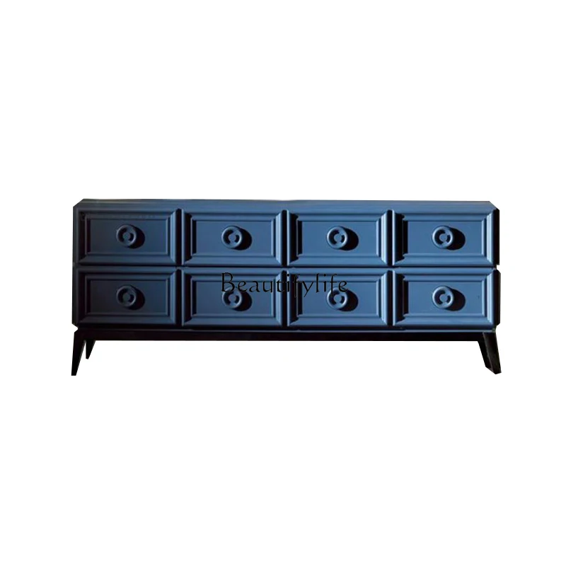 

American light luxury solid wood TV cabinet high modern living room European neoclassical simple floor cabinet