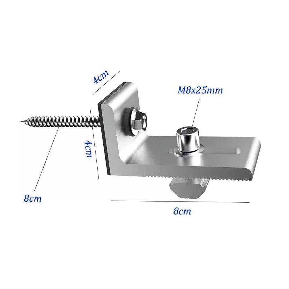 4/6 Sets Solar Panel Roof Solar Rail Bracket For 30/35mm Solar Panel PV Profile Alu Mounting Rail Flat Roof Solar Rail