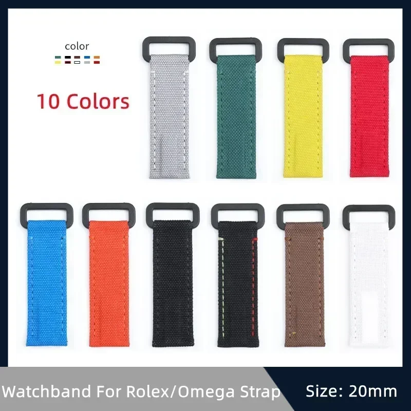 Soft  adjustable high density nylon fabric leather watch band fit for Rolex strap Myrtle submarker GMT Yacht-Master 21mm
