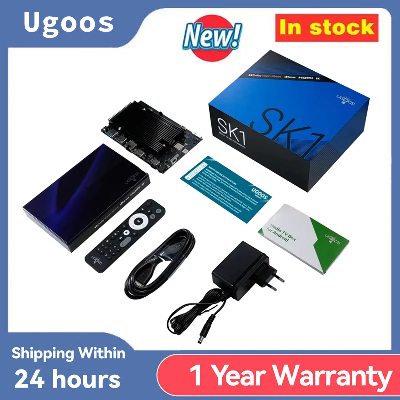 Latest Ugoos SK1 Smart TV Box Android 11 Amlogic S928X-K 8GB 128GB Wifi6 BT5.2 1000M Set Top Box Dolby Widevine L1 DTS Support