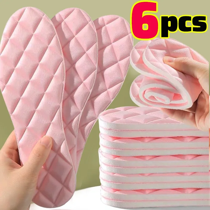 

2/6Pcs 5D Memory Foam Insoles Women Rhombus-shaped Soft Shock Absorbing Sole Outdoor Running Sports Insoles Orthopedic Care Pads