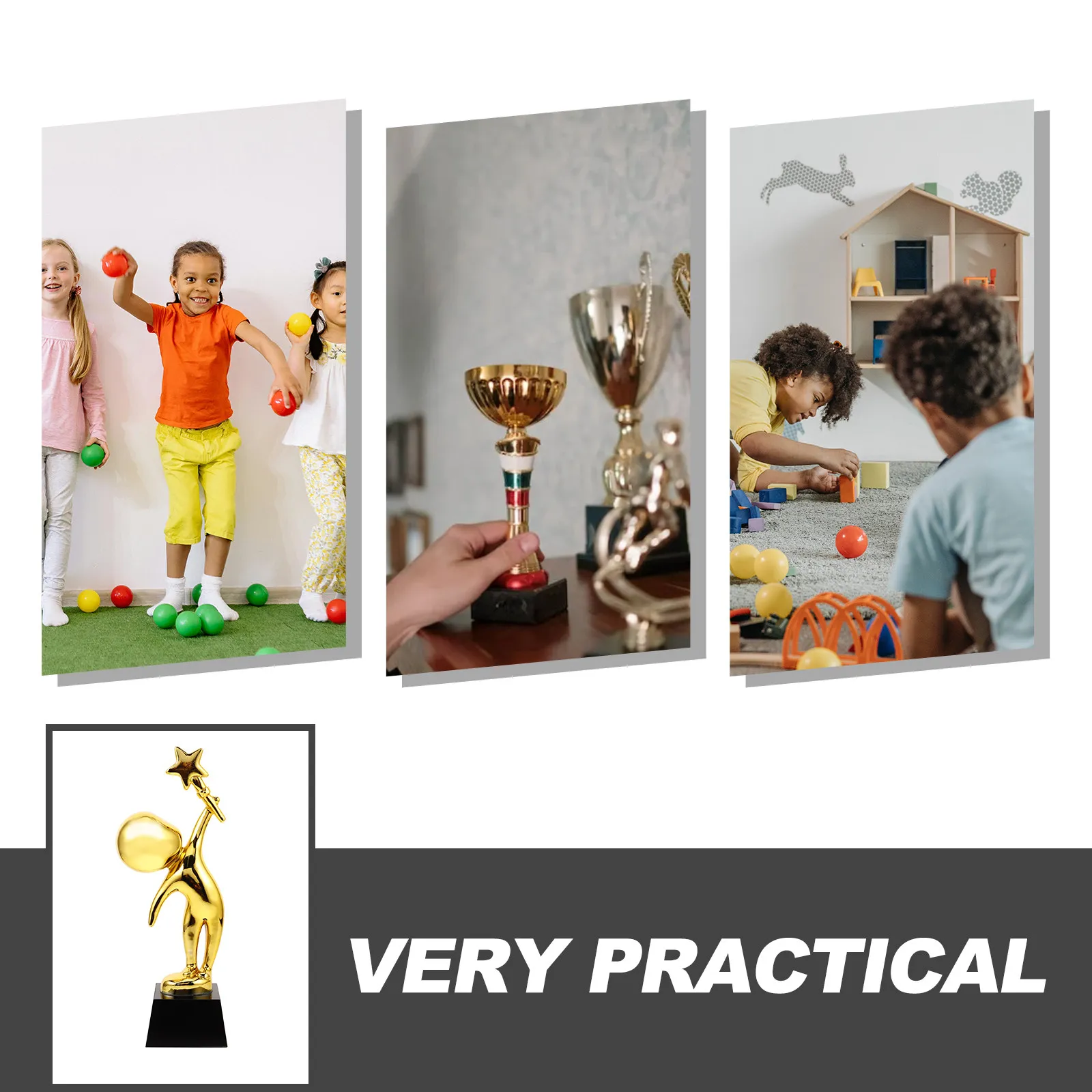 Resin Trophy Design Dance Music Sports Competition Award Trophy for Kindergarten Student Appreciation Ceremony