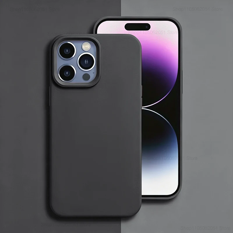 Original Silikon-Handyhülle für iPhone 17 16 15 14 13 12 Pro Max 16 Plus 17 Air Einfarbiger Sturz- und Aufprallschutz