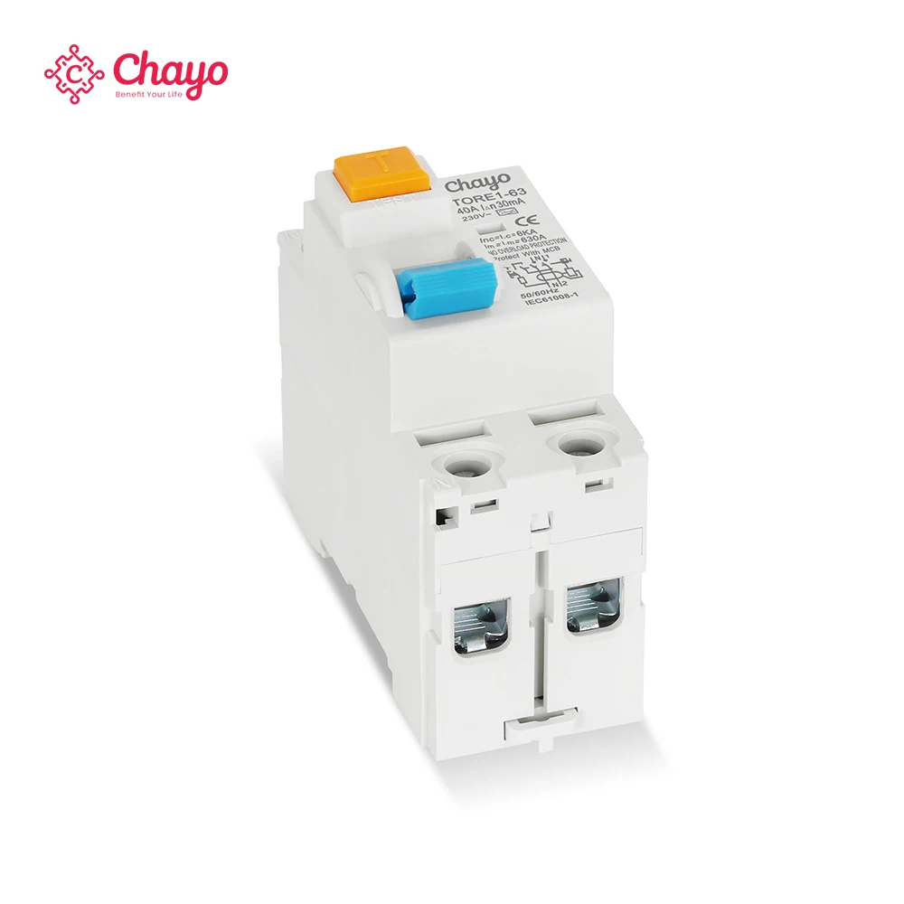 Chayo 2P A Type RCD RCCB Residual Current Differential Safety Switch 230V DIN Rail Fireproof Leakage Circuit Breaker