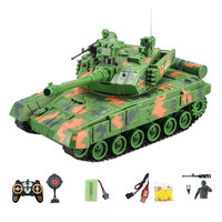 Remote Control Tank Shoot Bullet With Sound LED Electronic Rc Tank Toy 300° Rotation Turret Up and Down Gun Barrel Boys Gift