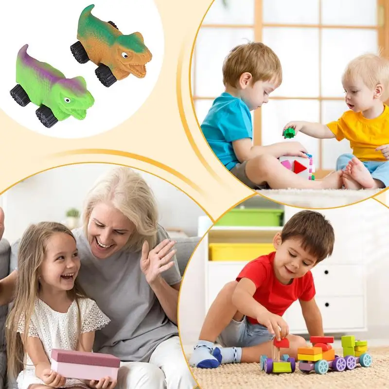 Juguete para apretar divertido dinosaurio coche pellizco juguete parachoques coche juguetes lento rebote sensorial Fidget alivio del estrés pellizco juguetes herramientas para apretar