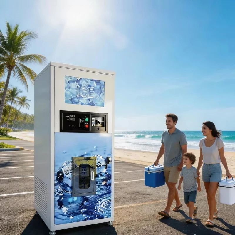 Standard Ice Machine Outdoor Commercial Automatic Ice Machine 24 Hours Unattended Self-Service Ice Station Credit Card