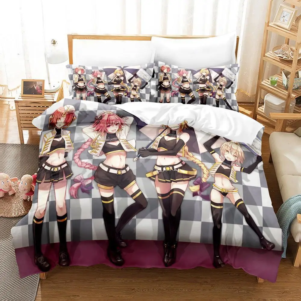 New Anime Fate - Astolfo Bedding Set Single Twin Full Queen King Size Bed Set Adult Kid Bedroom Duvet cover Sets Home Textiles