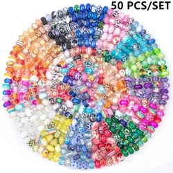 50PCS Resin Material Mixed Colors, Various Styles Of Large Hole Beads,Suitable As Jewelry Making Decorative Beads, Jewelry, Bead