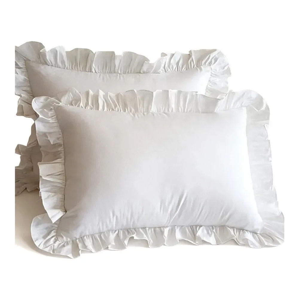 48x74cm 1 Pair Princess Pillowcases with Ruffles Multiple Sizes Pillow Cover Comfortable Pillow Case for Adults Kids